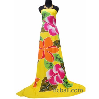 yellow rayon sarongs handpainting made in bali